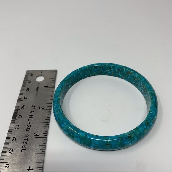 Classic Blue Green Speckled Bangle - Picture 6 of 6